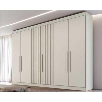 Guarda Roupa Casal Potente 6 Portas C/ 4 Ripados E 6 Gavetas Off White - Europa