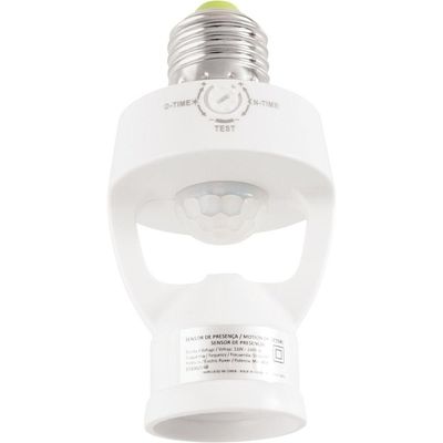 Sensor De Presença 360° Soquete E27 Tramontina Bivolt Com Fotocélula Branco Tramontina