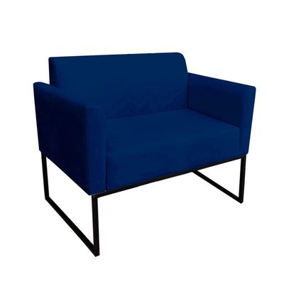 Kit 01 Namoradeira 02 Poltronas Marisa Azul Marinho Preto