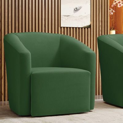 Poltrona Stella Max Suede Base Giratória - D'rossi Cor Verde