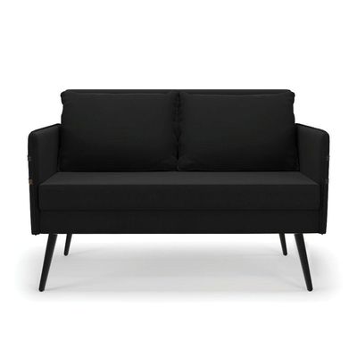 Kit 01 Namoradeira E 01 Poltrona Suede Preto