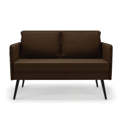 Kit 01 Namoradeira E 02 Poltronas Suede Marrom