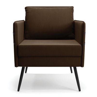Kit 01 Namoradeira E 02 Poltronas Suede Marrom