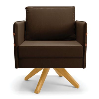 Kit 01 Namoradeira E 01 Poltrona Suede Ma30 Marrom