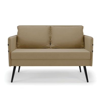 Kit 01 Namoradeira E 02 Poltronas Suede Marrom Rato