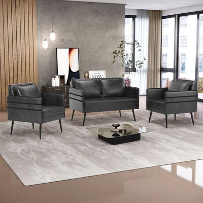 Kit 01 Namoradeira E 02 Poltronas Corano Preto