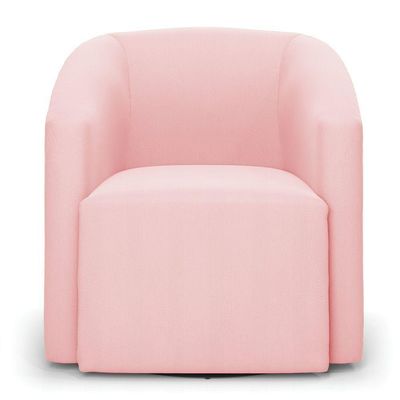 Poltrona Stella Max Suede Base Giratória - D'rossi Cor Rosa Bebê