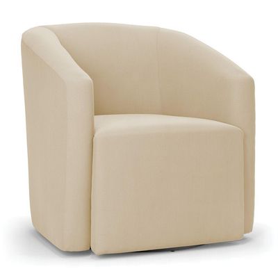 Poltrona Stella Max Suede Base Giratória - D'rossi Cor Bege