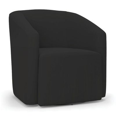Poltrona Stella Max Veludo Preto Base Giratória - D'rossi