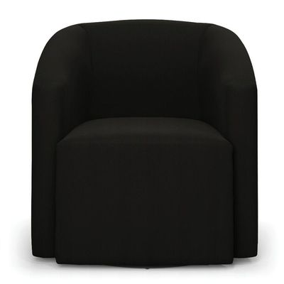 Poltrona Stella Max Suede Preto Base Giratória - D'rossi