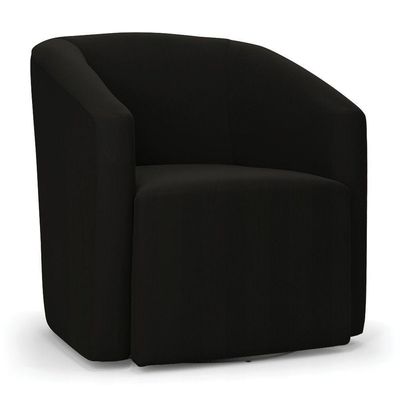 Poltrona Stella Max Suede Preto Base Giratória - D'rossi