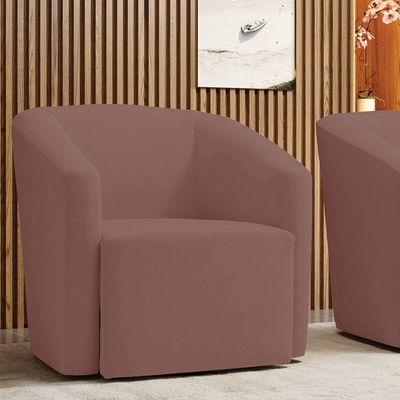 Poltrona Stella Max Veludo Base Giratória - D'rossi Cor Rose