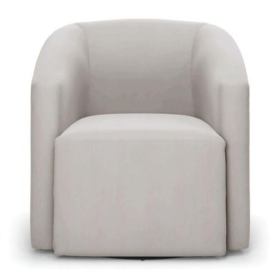 Poltrona Stella Max Veludo Cinza Base Giratória - D'rossi