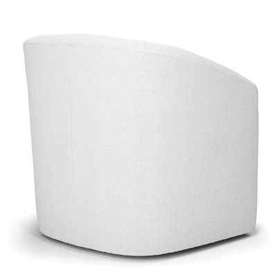 Poltrona Stella Max Bouclê Off White Base Giratória - D'rossi