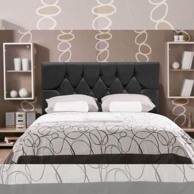 Cabeceira Cama Box King 195 Cm Geovana Suede Preto
