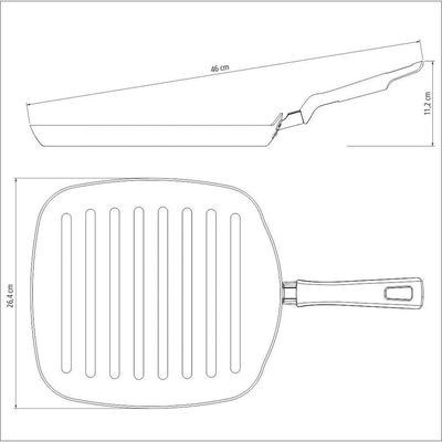 Bistequeira Loreto Alumínio Revestimento Antiaderente Starflon 26 Cm 1,0 L Vermelha