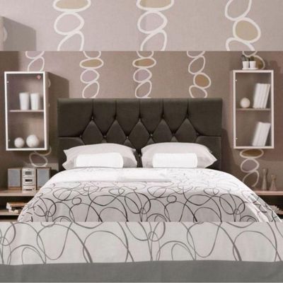 Cabeceira Cama Box Estofada Queen 195cm Geovana Suede Marrom