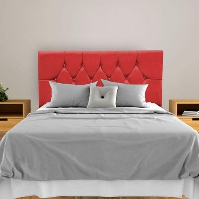 Cabeceira Cama Box Solteiro 90 Cm Geovana Suede Vermelho