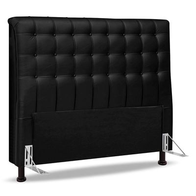 Cabeceira Cama Box Casal Queen Size Ciara 160cm Botonê Com Frame Sintético Preto