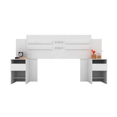 Cabeceira Cama Box Madeirado Casal Triunfo C/ 2 Gavetas Branco - Demóbile
