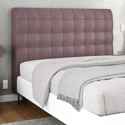 Cabeceira Cama Box Casal Queen Size Ciara 160cm Botonê Com Frame Veludo Rosê