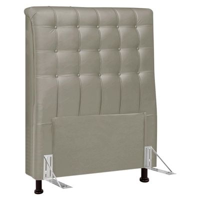 Cabeceira Cama Box Solteiro Ciara 90cm Botonê Com Frame Sintético Bege