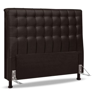Cabeceira Cama Box Casal Queen Size Ciara 160cm Botonê Com Frame Suede Marrom