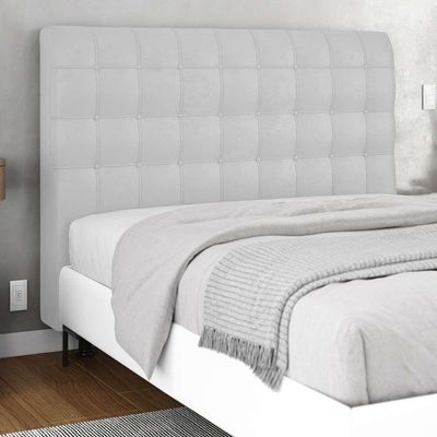 Cabeceira Cama Box Casal Queen Size Ciara 160cm Botonê Com Frame Sintético Branco