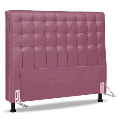 Cabeceira Cama Box Casal Queen Size Ciara 160cm Botonê Com Frame Suede Rosa