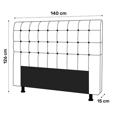 Cabeceira Cama Box Casal Ciara 140cm Botonê Com Frame Sintético Marrom