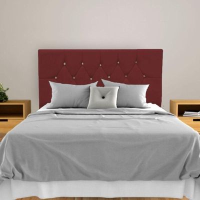 Cabeceira Cama Box Solteiro 90 Cm Geovana Suede Bordô
