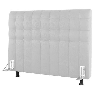 Cabeceira Cama Box Casal Dahlia 140Cm Com Frame Sintético Branco - Desk Design