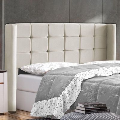 Cabeceira Cama Box Casal Gioconda 140cm Com Frame Suede Bege - Desk Design