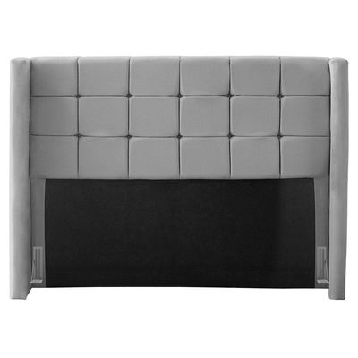 Cabeceira Cama Box Casal King Size Gioconda 195cm Com Frame Suede Cinza - Desk Design