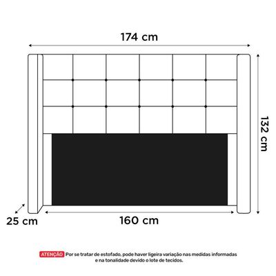 Cabeceira Cama Box Casal Queen Size Gioconda 160cm Com Frame Veludo Bege - Desk Design