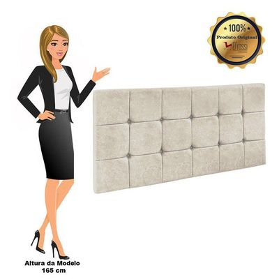 Cabeceira Painel Sleep Box Casal 1,60m Bege