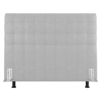 Cabeceira Cama Box Casal Queen Size Dahlia 160Cm Com Frame Sintético Branco - Desk Design