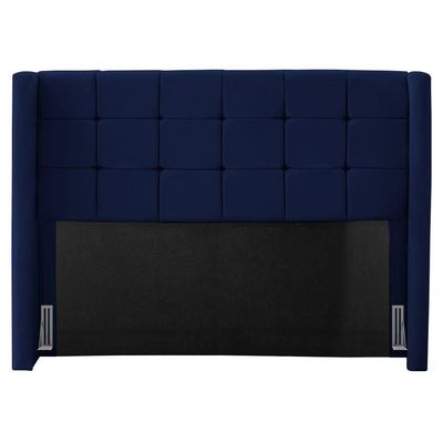 Cabeceira Cama Box Casal King Size Gioconda 195cm Com Frame Veludo Azul Escuro - Desk Design