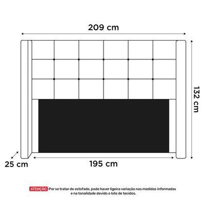 Cabeceira Cama Box Casal King Size Gioconda 195cm Com Frame Linho Cinza - Desk Design