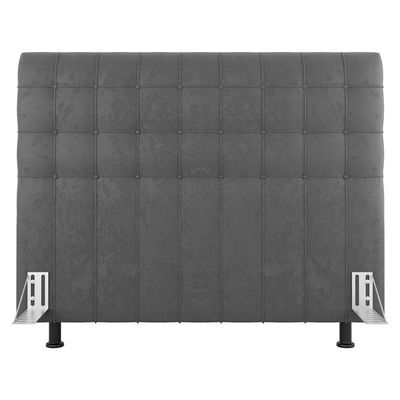 Cabeceira Cama Box Casal King Size Dahlia 195Cm Com Frame Sintético Cinza - Desk Design
