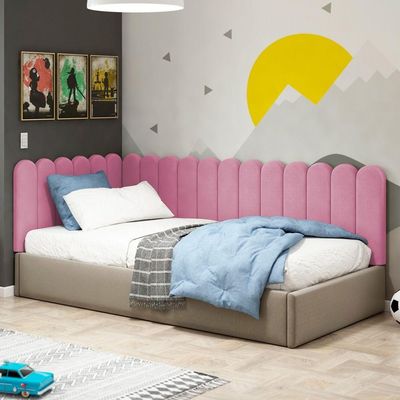 Painel Cabeceira Cama Box Casal Lana 140cm Suede Rosa - Desk Design