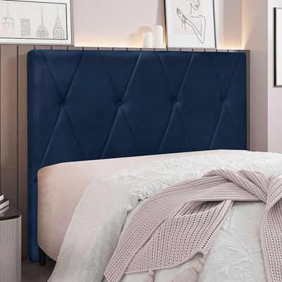 Cabeceira King 1,95m ávila Suede Azul Marinho - Pallazio