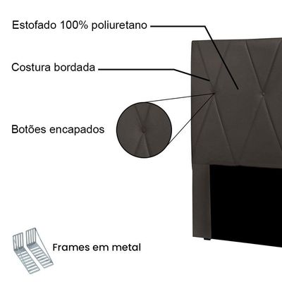 Cabeceira Solteiro 0,90m ávila Suede Cinza - Pallazio