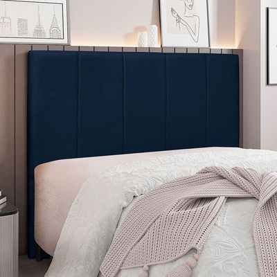 Cabeceira King 1,95m Sevilha Suede Azul Marinho - Pallazio