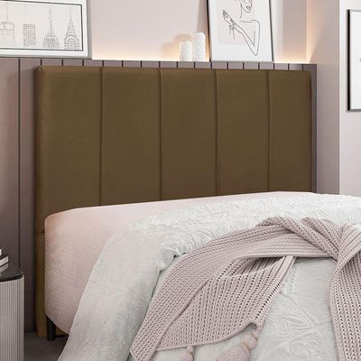 Cabeceira King 1,95m Sevilha Suede - Pallazio Cor Caramelo