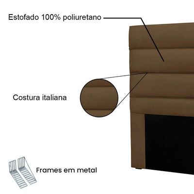 Cabeceira King 1,95m Las Palmas Suede Caramelo - Pallazio