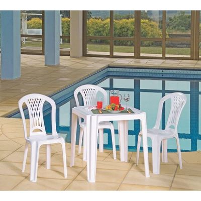Mesa Quadrada Tramontina Riviera Basic Em Polipropileno Branco Tramontina