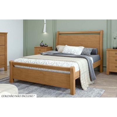 Cama De Casal Reali Rovere/amêndoa - Lopas
