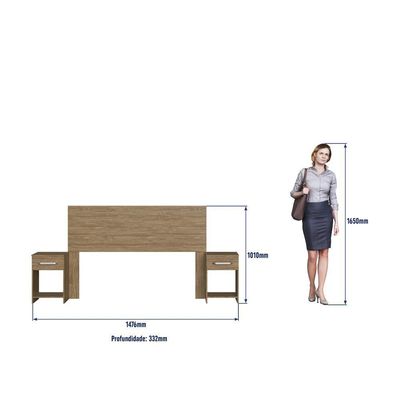Cabeceira Com 2 Mesas De Apoio Ca41 Decibal Wood Wood