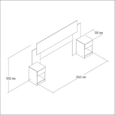 Cabeceira Com 2 Mesas De Apoio Garnet Decibal Branco Branco